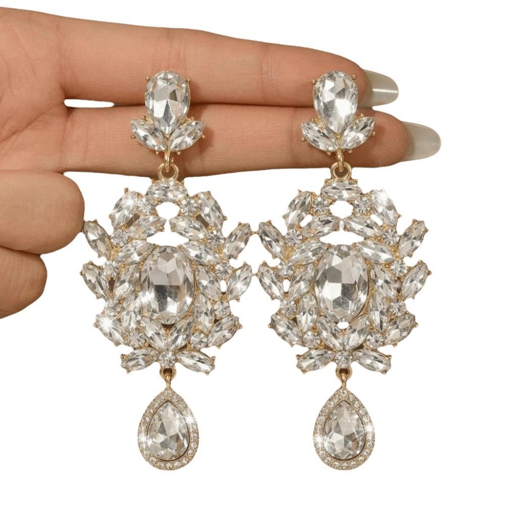 Earrings Floral Shaped Earrings Crystal High-end Design Earrings Women