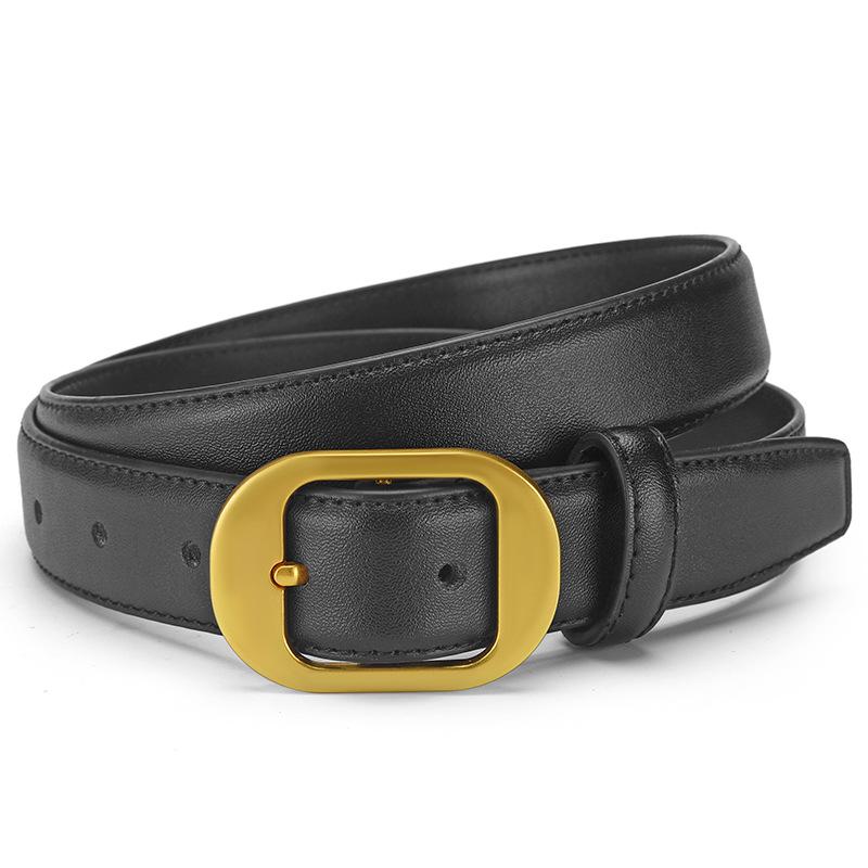 Mary Women s leather belt - genuine cowhide, versatile new fashion belt, women s decorative belt for jeans 105cm чёрный