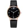 New Simple Vintage Digital Face Leather Belt Woman Watch Round Leisure Student Quartz Watchs Wear Matching Women's Wristwatch