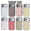 Luxury Clmj Butter Yellow Blush Stripes Phone Case for iPhone 17 17e 16e 16 15 14 13 XS XR XSMAX Air Pro Max Plus Double-layer