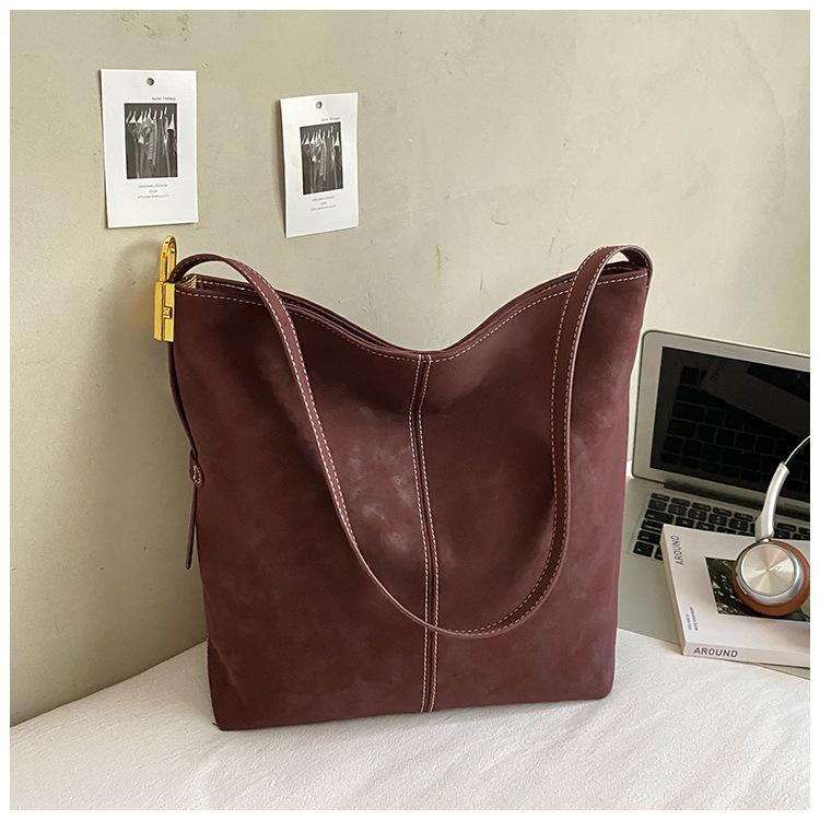 Foreign Temperament Large Capacity 2025 Autumn and Winter Retro Fashion Casual Commuting One-shoulder Cross-body Tote Bag for Women