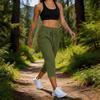 Women Drawstring Waist Capri Pants Soft Lightweight Cropped Lounge Pants with Pockets Relaxed Fit for Daily Wear