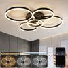 LED Ceiling Light - NETTLIFE - Nettlife LED Living Room Ceiling Light - 78W Dimmable - 5 Acrylic Rings - Remote Control