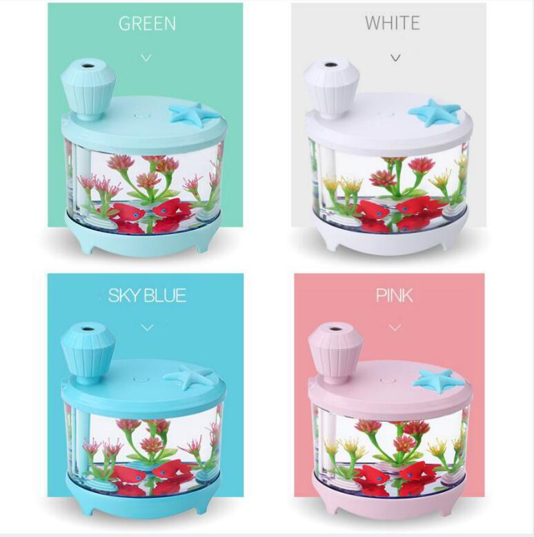 460ml Diffuser Air Humidifier USB Spray LED Night Light Fish Tank Decor