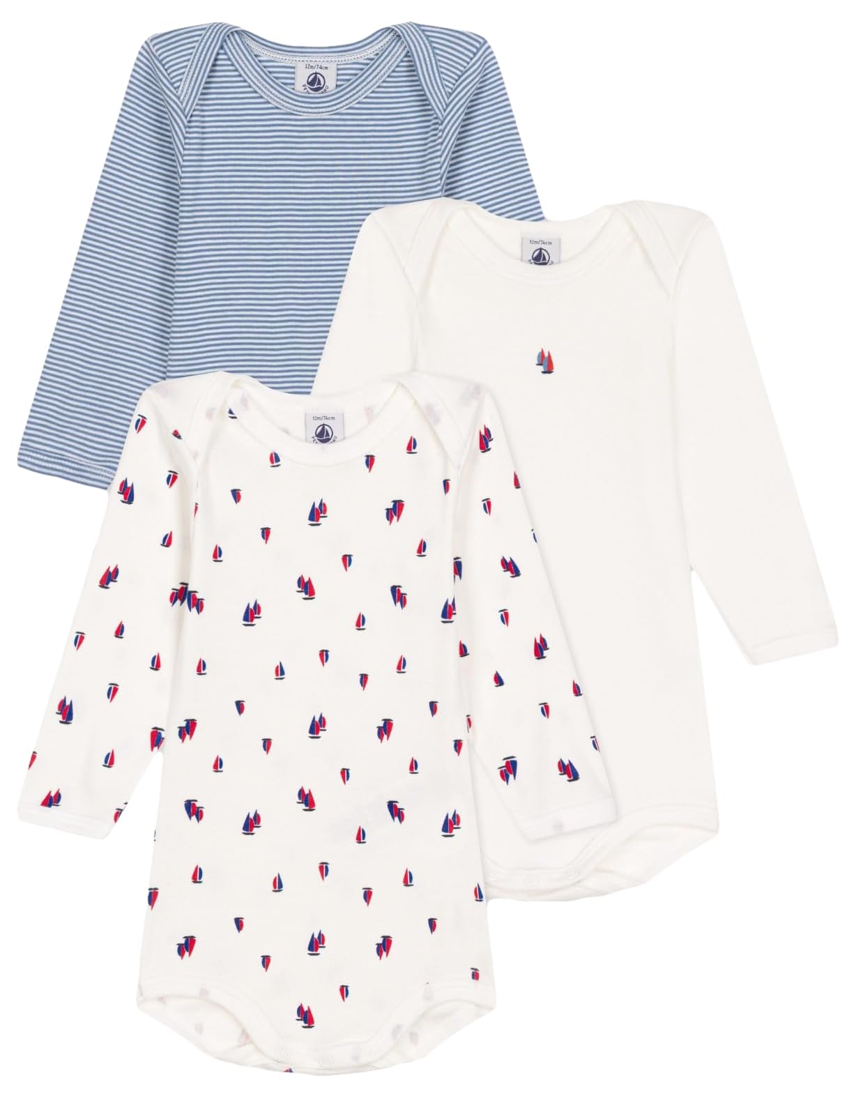 

комплект боди A0BE6 Многоцветный 1 24 месяца 86см [Petit Bateau] С длинным рукавом 3 предмета