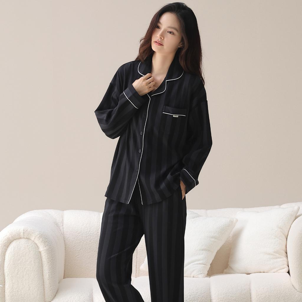 Pajamas women's spring and autumn pure cotton long-sleeved autumn high-end new pull-frame cotton thin autumn and winter women's loungewear set