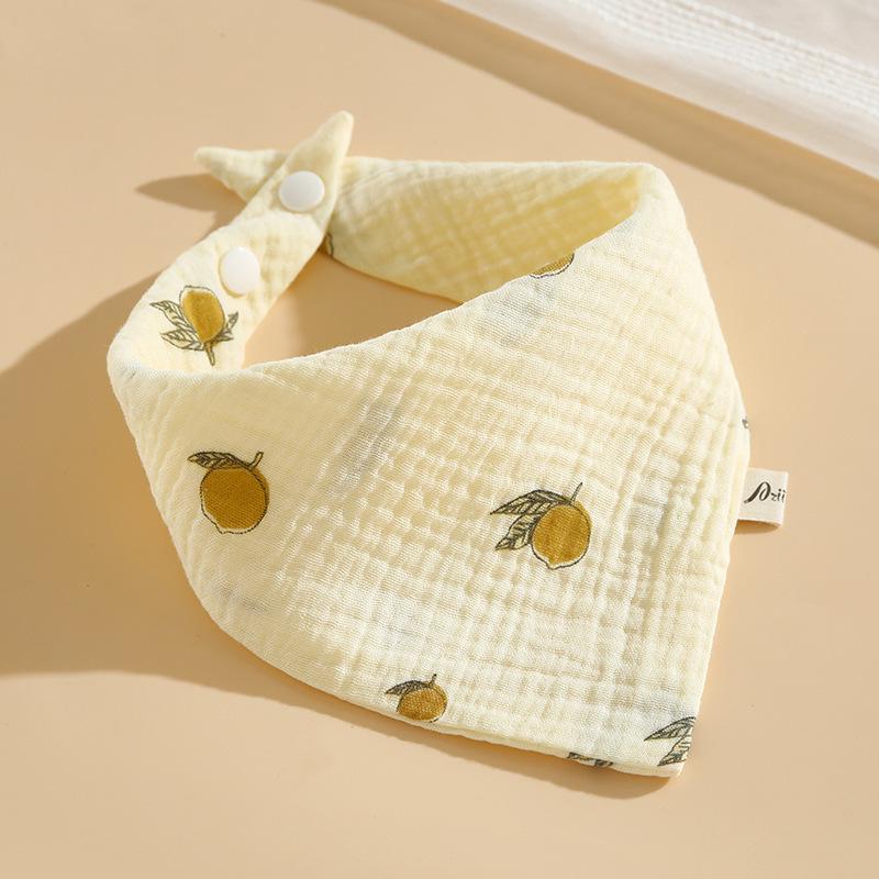 Plant-Dyed Pure Cotton Baby Bib - Unisex Newborn Gauze Drool Bib