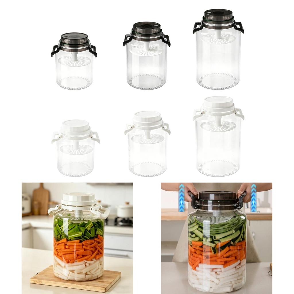 PET PP Material Pickle Jar Leakproof Food Storage Container for Home Kitchen Fermentation and Salad