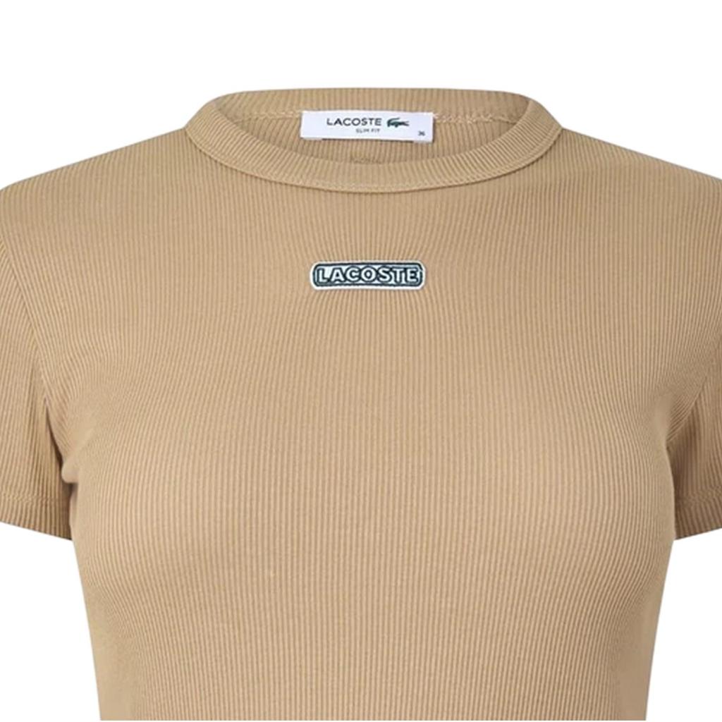 Lacoste Womens/Ladies Ribbed Fleece Crew Neck T-Shirt