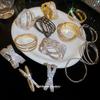 Elegant Rhinestone Double Layer Cuff Bracelet: Light Luxury, High-End Style for Women