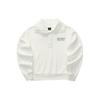 Colorful Casual Series Letter Polo Neck Knitted Pullover Sweatshirt Women Sweatshirt Cotton-Candy-White L124W019-0074