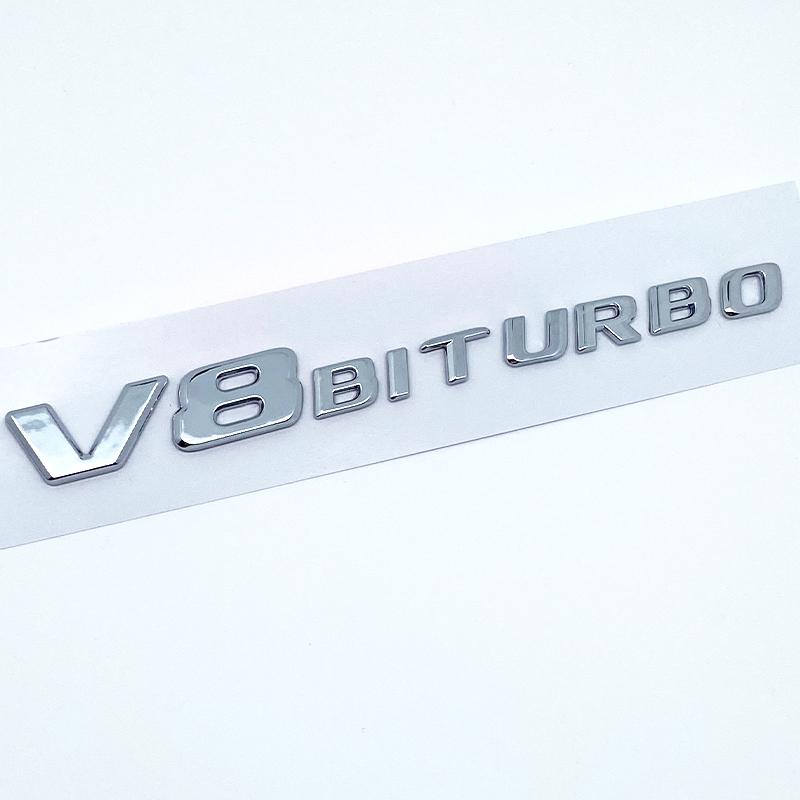 Letters Numbers Emblem C63 C63s V8Biturbo for Mercedes Benz AMG Car Fender Trunk Rear C205 S205 W205 Logo Sticker