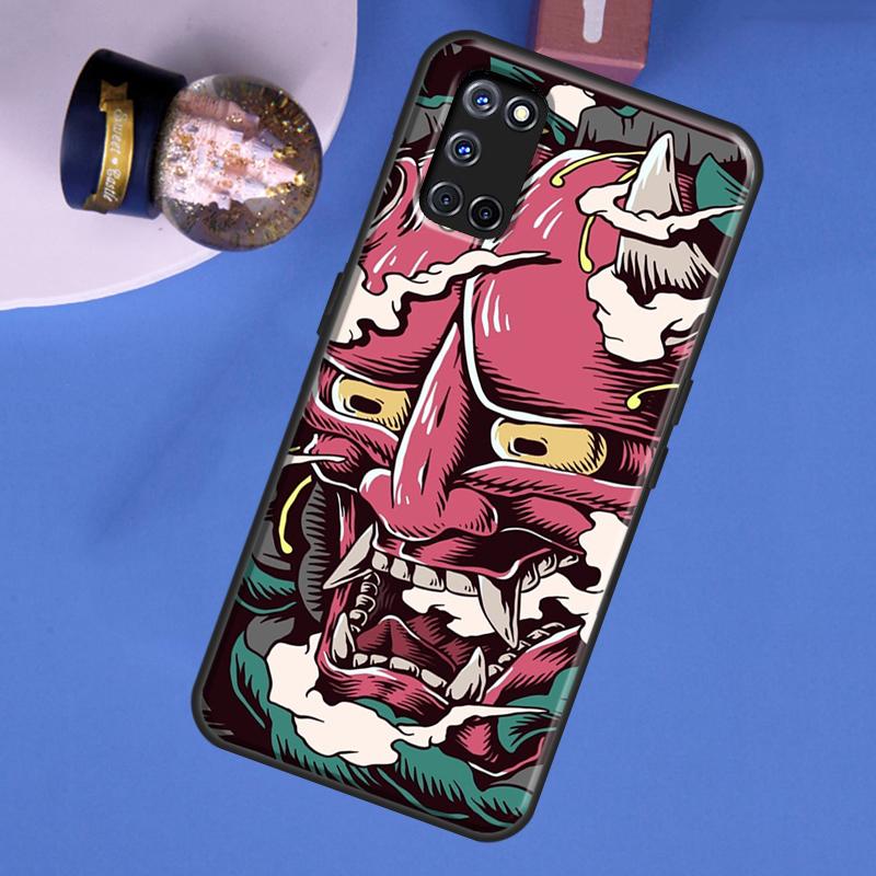 Hannya Demon Oni Phone Case For Oppo A15 A17 A40 A60 A80 A91 A74 A94 A54 A57S A18 A38 A58 A78 A98 A16 A76 A96