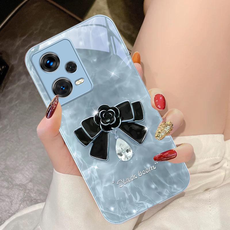 High-grade Bow Tie For Xiaomi 14 Ultra 13 Lite Redmi Note 13 11 Pro 12 Plus Poco X6 3 Pro F4 6 GT Tempered Phone Case