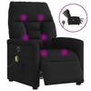 Foldable Electric Armchair, Massage, Black, Microfiber