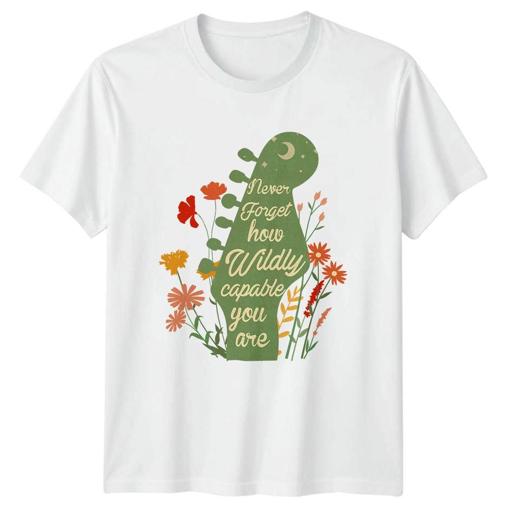 Guitar Headstock Floral Never Forget How Wildly Capable TShirt S