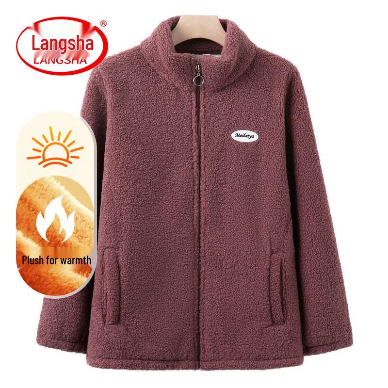 LangSha Women s Plus Size Warm Lambswool Cotton Coat 4XL