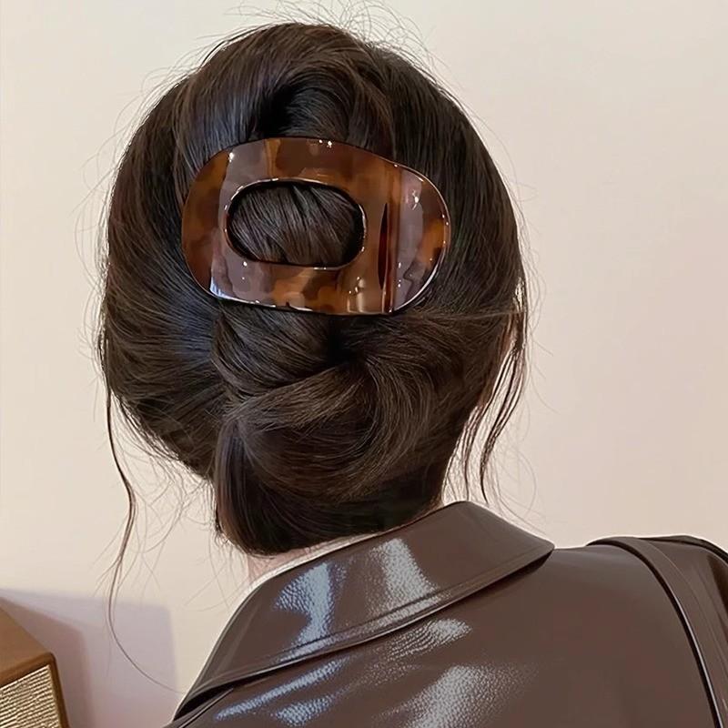 Leopard Print Oval Frosted Hair Clip Women's High-end Versatile Duckbill Clip Hair Accessories