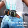 Ventilator portabil de talie, mini ventilator portabil reîncărcabil, cu baterie externă de 4000mAh, iluminare LED, ventilator wireless pentru sport, lucru în aer liber