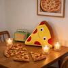Cuscino Peluche Pizza Burger e Patatine con Morbido Peluche Corto per Arredo Salotto e Regalo per Bambini