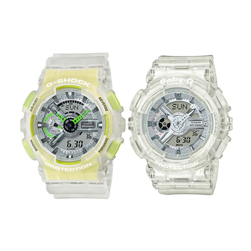 

Casio Street Classic Pointer Dual Display Dial Quartz Movement Resin Strap Japanese and Korean Watch Men and Women Same Style GA-110LS-7ABA-110CR-7A білий