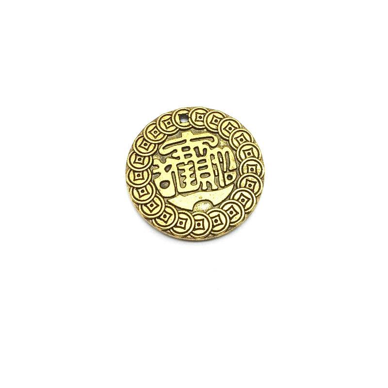 Chinese round jewelry Jinbao keychain pendant metal accessories decorative pendant gifts for men and women
