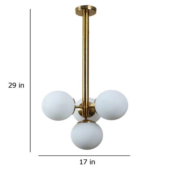 4 Light Golden Portuguese Style Chandelier Jhoomer To Home Decor 73.66 Cm