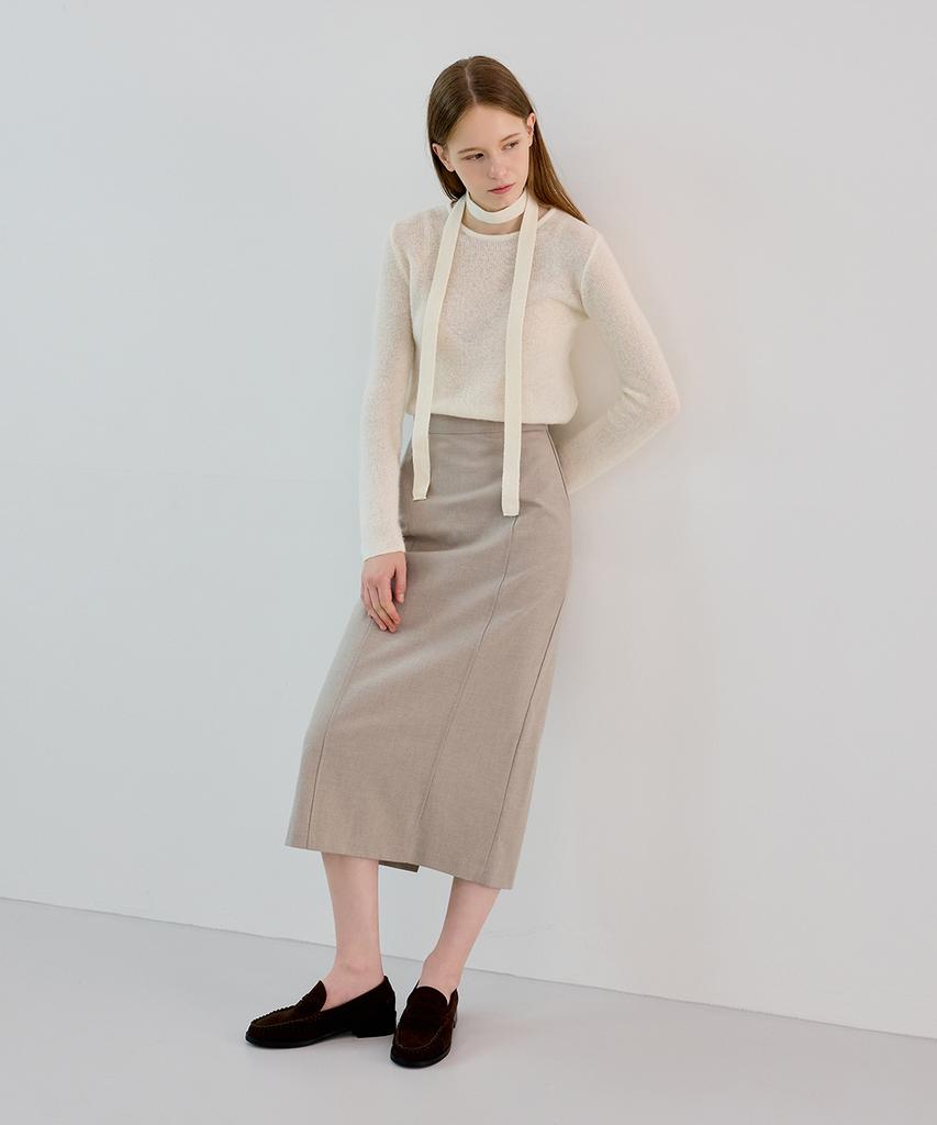Noing Wool Long Skirt (Beige)