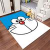 Cartoon Cat Face Blue Carpet Suitable As a Non-slip Mat for the Living Room or Bedroom Sofa