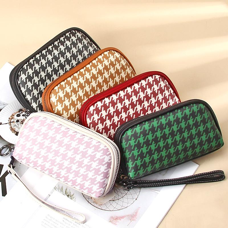 Elegant Long Women's Genuine Leather Clutch Wallet with Thin Korean Style Zipper
