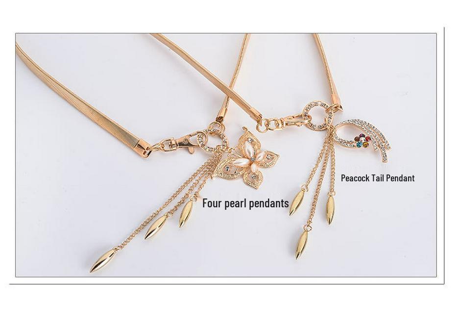 Elegant Korean-Style Rhinestone Waist Chain for Women - Versatile, Fashionable, and Elastic Thin Belt