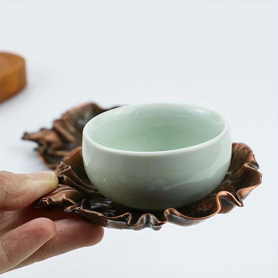 1Pc Creative Frog Leaf Design Coaster, Zinc Alloy Non-slip Heat-resistant Insulation Pad, Home Desktop Decoration Gifts