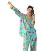 Pajamas for Women In Spring and Summer Long Sleeved Flower and Bird Patterns Luxurious Sexy Comfortable Home Decor