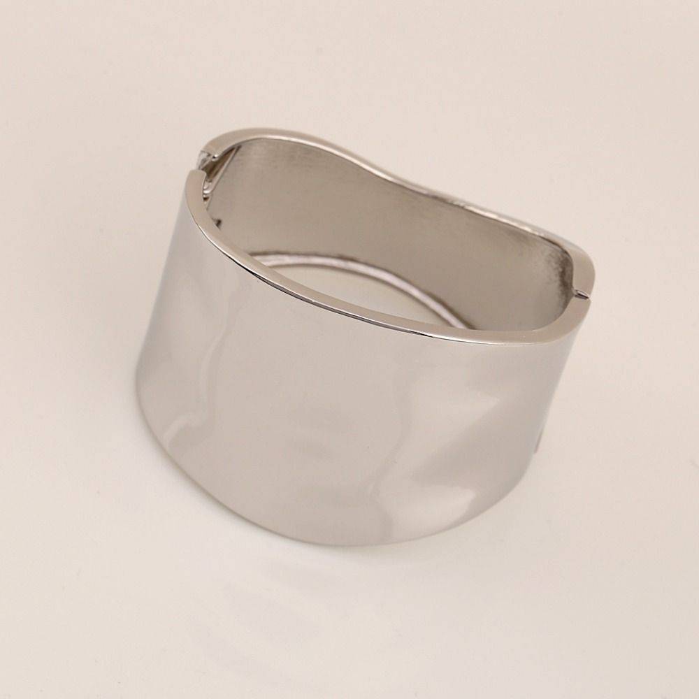 Textured Exaggerated Bracelet Matte Wide Side Bangle Retro Simple Metal Bracelet  Daily