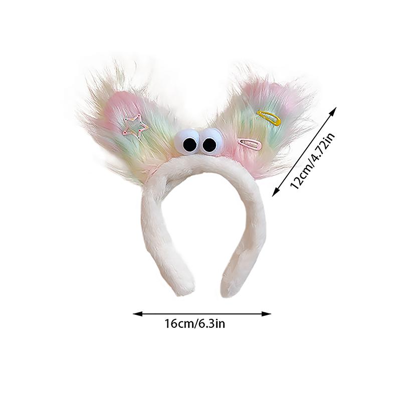 2024  Funny Plush Ugly Doll Hairband Female Winter Cute Cartoon Face Wash Hairband Hair Hoop Korean Girl Hair Grotto Headband