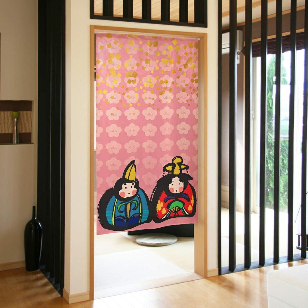 Noren Kobo Noren Hinamatsuri Hina Doll Hina 85cm 150cm 95094 Curtain, (Girl's Festival), Tapestry, Poster, Decoration, Doll, Wide, Long, Round,