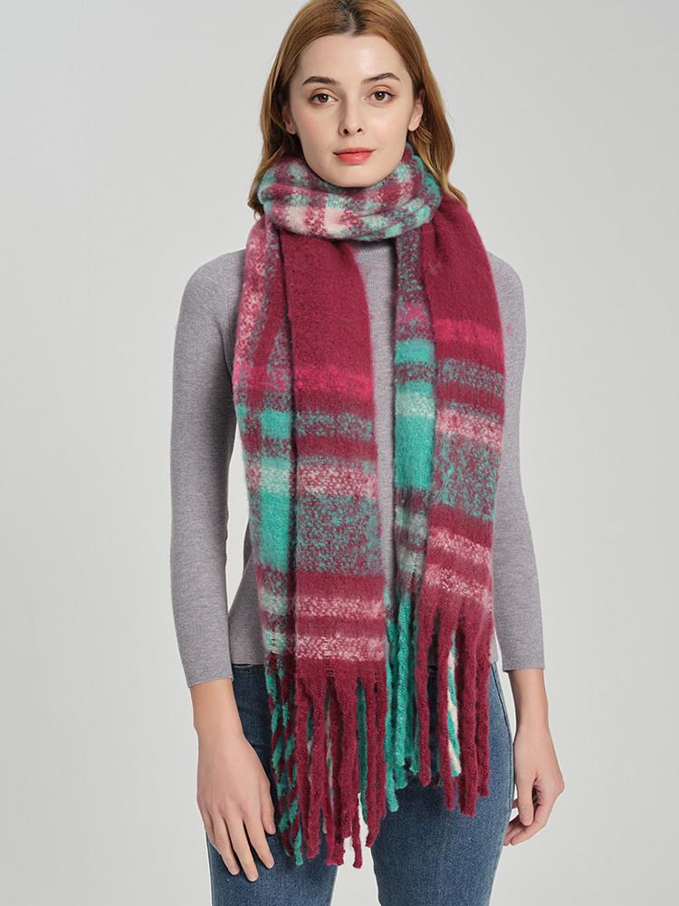 Imitation Cashmere Women Scarf Winter Lady Plaid Scarve Pashmina Thick Wrap Shawl Mujer Femme Foulard Bufanda Stoles Cachecol