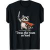 Retro 'TWAS The 'Tism M'Lord Lustiger Zauberer Waschbär Autismus Herren T-Shirt | Mode Boutique, Freizeitkleidung, Rundhals, Zeichenmuster, Leicht dehnbar
