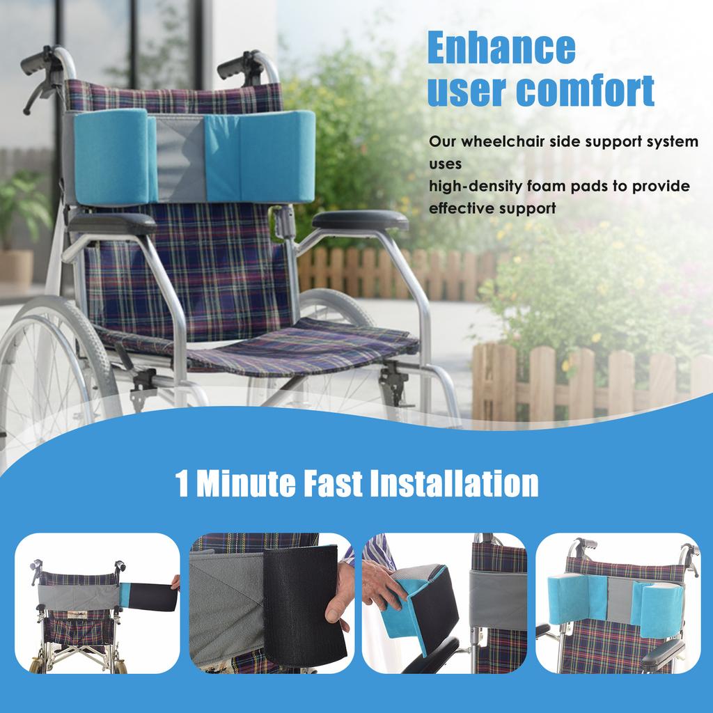 Wheelchair Lateral Support Cushion Adjustable Lateral Foam Wedge Side Guards Wheel Chair Positioning Backrest for Elderly