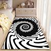 Modern Black and White Swirl Pattern Carpet for Living Room Decor Suitable for use as an anti-slip for living room bedroom sofas