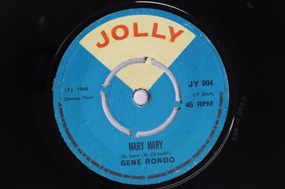 7inch Record GENE RONDO  Mary Mary  Baby Baby JY004 JOLLY 1968 UK Reggae Ska  Dub Used