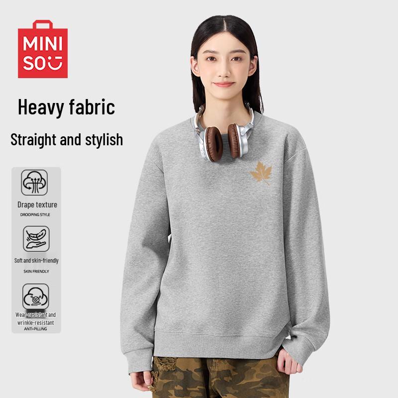 MINISO Unisex American Heavyweight Crewneck Sweatshirt