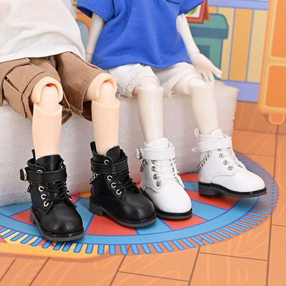15CM Cotton Doll Shoes Fashion Rivet Chain PU Leather Boots For 1/6Bjd   Doll Clothes Accessories Casual Wearing For Plush Toys