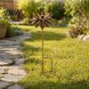 Robustes Eisen Gartenspeer Vintage Rostiges Kornblumen Bodenpfahl, 24 Zoll Metall Künstlerische Drahtkunst Rostbeständige Dekoration, Rustikale Skulpturen für Rasen und Garten