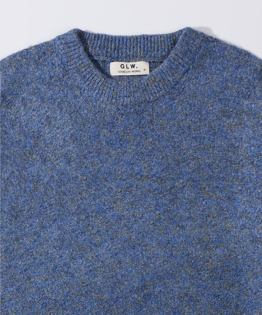 GLW Mild Heathered Crew Neck Sweater Oversized Knit Blue
