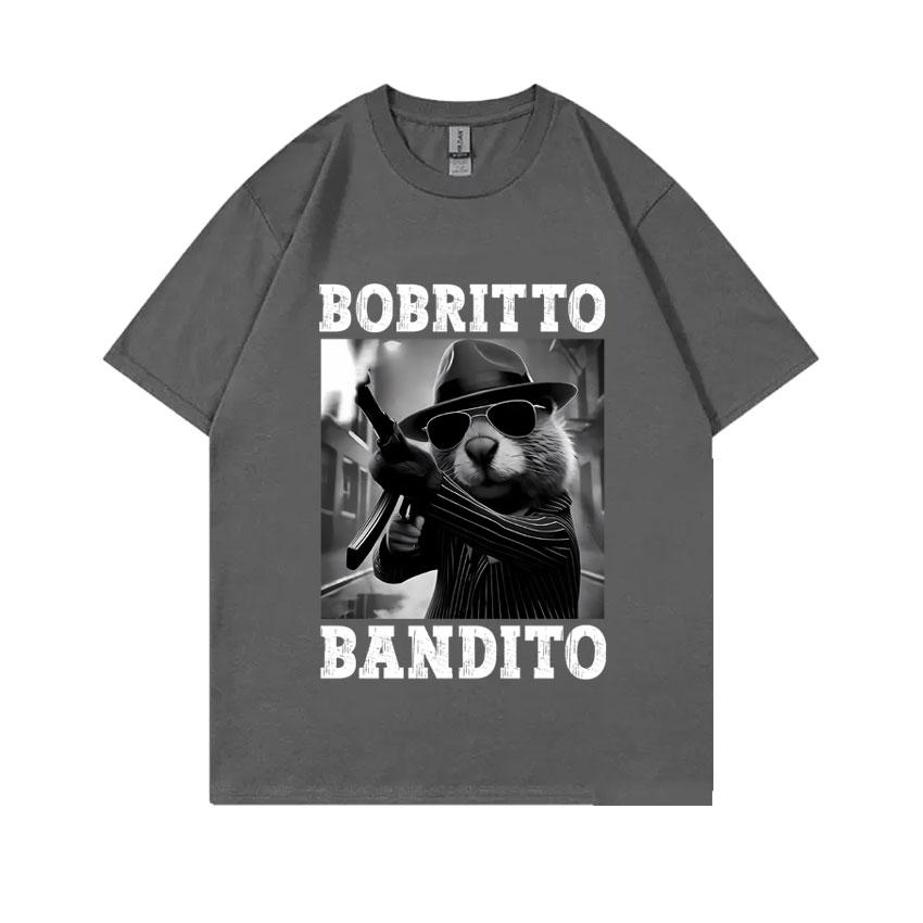 Bobritto Bandito Funny Beaver Meme T-shirt Men's Clothing Summer O-Neck Short Sleeve Tees Casual Humor Tops Cozy Cotton T Shirts