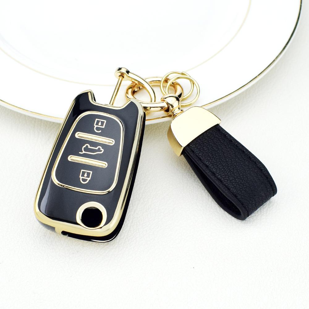 3 Buttons TPU Car Key Cover Flip Case For Kia RIO K2 K5 Sportage Sorento For Hyundai i20 i30 i35 iX20 iX35 Solaris Verna Keychain