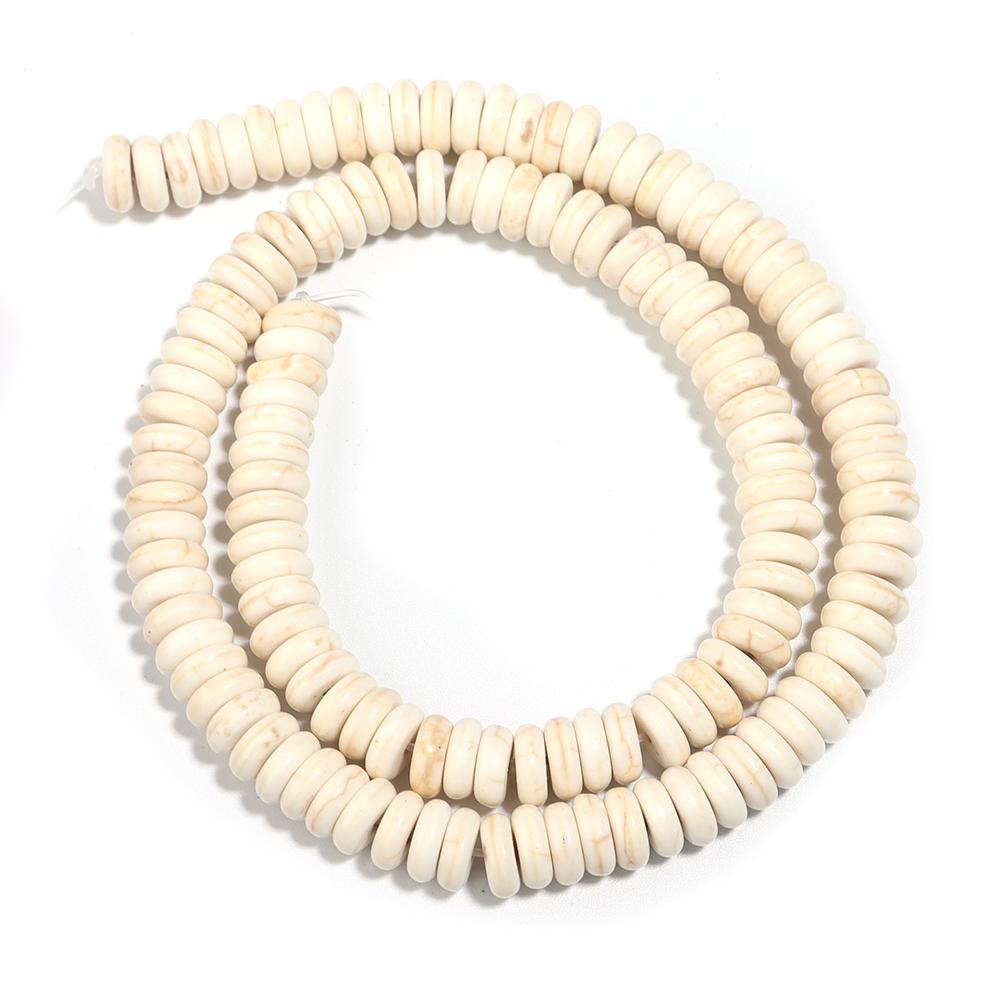 1 Strand Natural Stone Spacer Beads Flat Round Turquoise Bead Loose Beads for Jewelry Making DIY Bracelet Necklaces Accessories