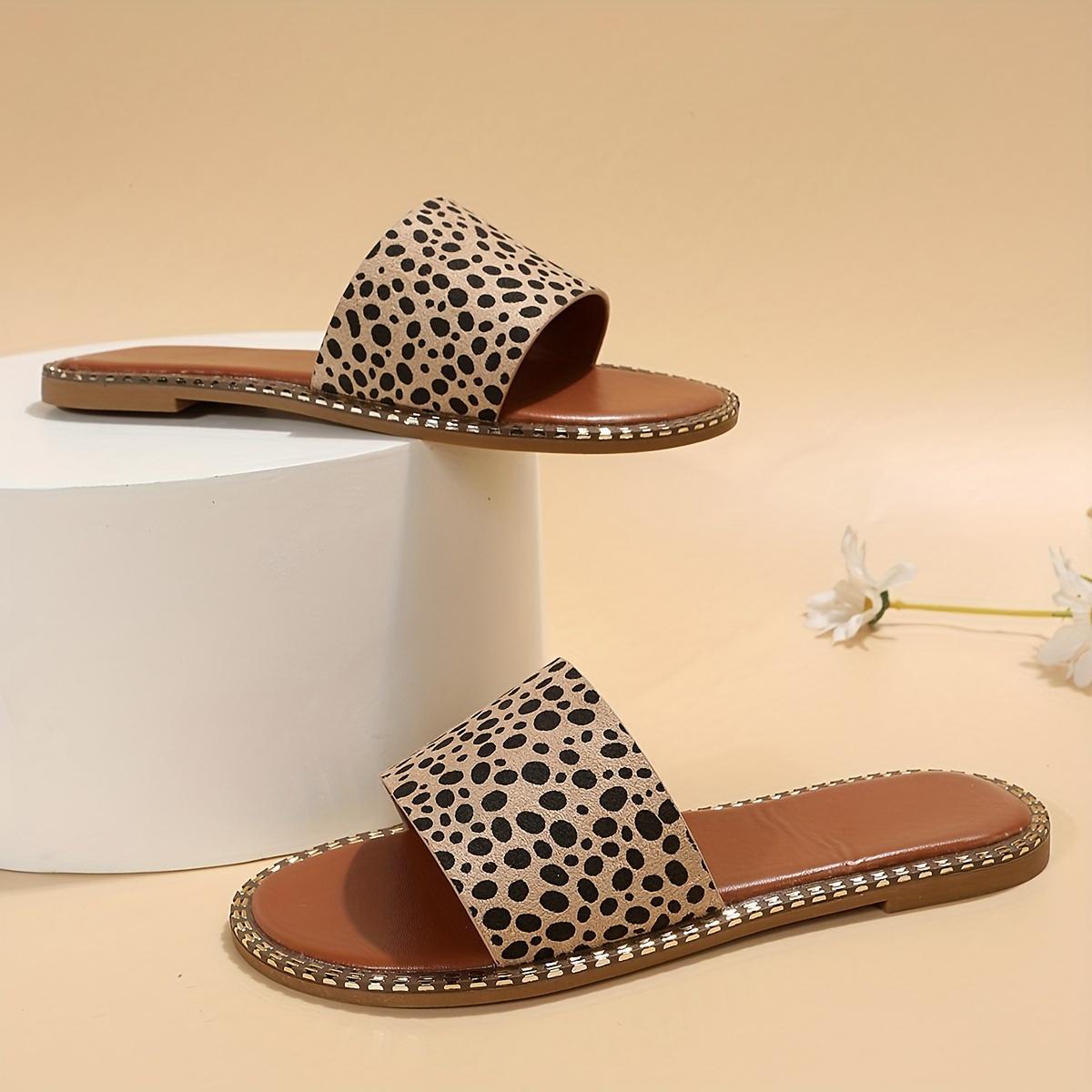 Женские тапочки на плоской подошве с леопардовым принтом — фото 6