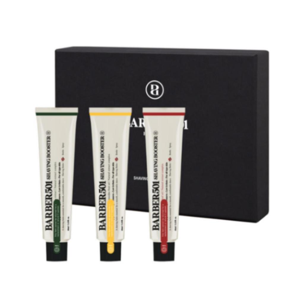 Barber501 Shaving Booster Shave Cream Set — Red 66 ml, Yellow 66 ml, Green 66 ml (3‑pack)